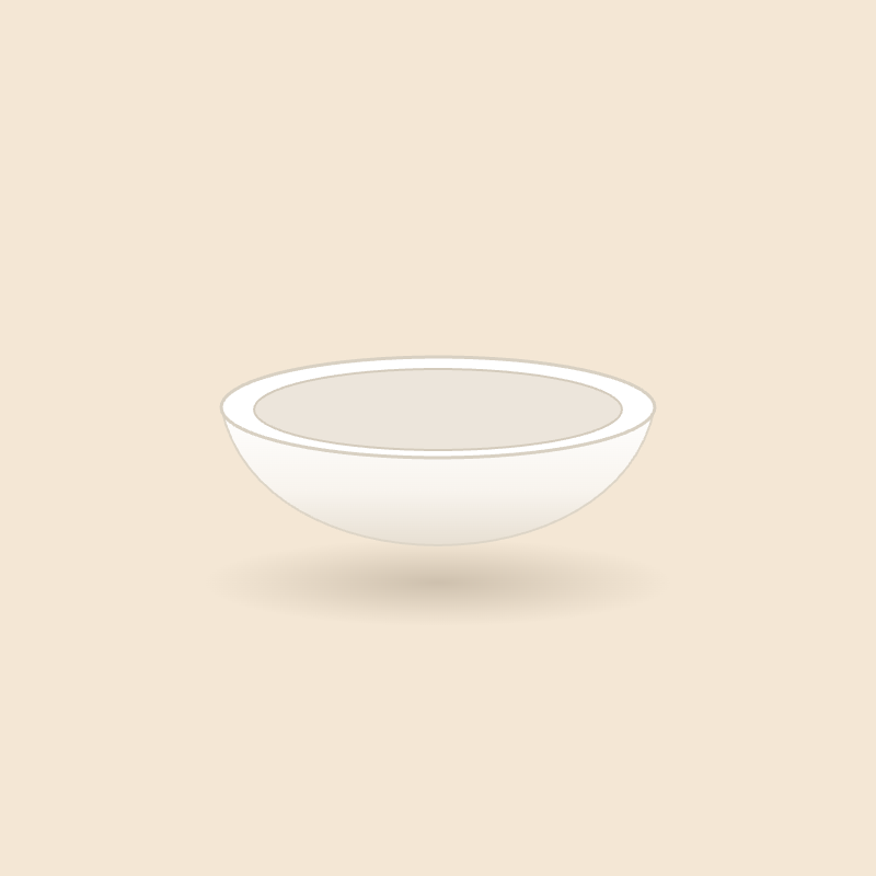 White ceramic bowl, side view