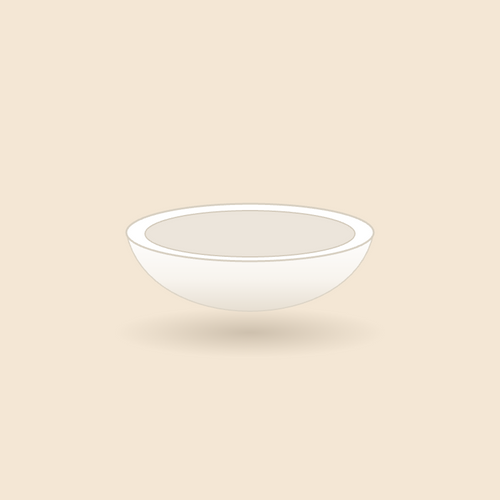 White ceramic bowl, side view