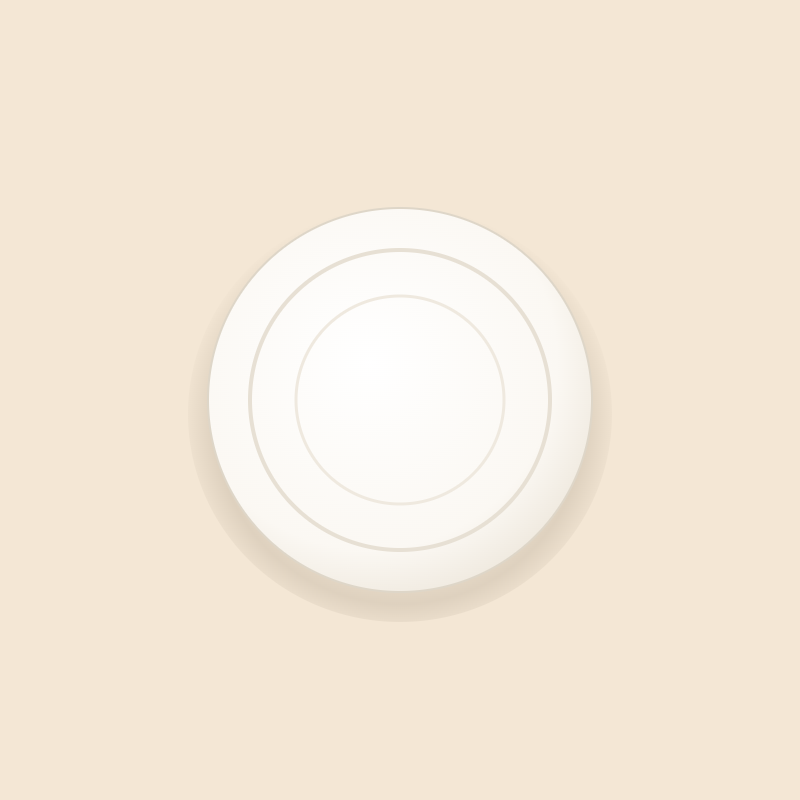 White porcelain side plate, top view