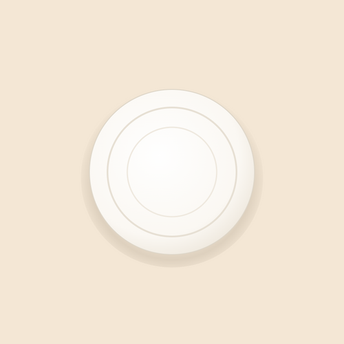 White porcelain side plate, top view